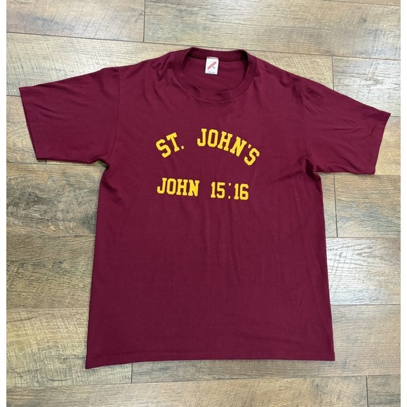 Jerzees Other - Vintage 90s‎ St. John's University John 15:16 Religious Jesus Tee XL Maroon USA